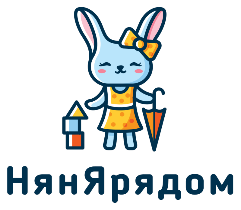 Название «НянЯрядом» (Няня рядом) - сервис нянь, бебиситтеров — логотип